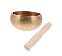 OFFSCH Golden Singing Bowl Set for Meditation with Wood and Copper Material, Soothes the Mood and Easy to Store, for Study Rooms and Spiritual Practitioners