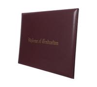 OFFSCH Graduation Certificate Holder Coffee Brown Imprinted Diploma Cover A4 Leatherette Certificate Protector Sleeve Document Presentation Folder for College Diplomas and Awards