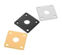 OFFSCH Guitar Accessories 3 Pack of Plastic Jack Plate Curved Base Plate for Guitar Jack Mounting Black White Yellow