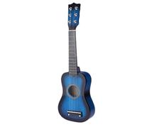 OFFSCH Guitar Blue Wooden Musical Instrument Educational Plaything for Creative Music Cognition Development Smooth Finish