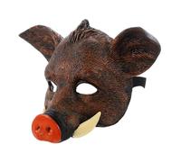OFFSCH Halloween Wild Boar Mask Cosplay with Brown Animal Face Masquerade Party Accessory Fits Decorative Prop for Halloween Carnival