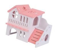 OFFSCH Hamster House Pet Exercising Habitat Wooden Double-storey for Rats and Hamsters, Relaxing Chew with DIY Painting and Decorative Sticker Options