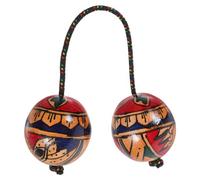 OFFSCH Hand-painted Indonesian Rhythm Shaker Ball - 29-32cm Adjustable String Random Patterns Percussion Instrument for Music Enthusiasts and Beginners