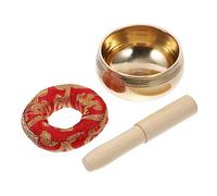 OFFSCH Handmade 8cm Meditation Singing Bowl Set with Wood Rod and Cushion Ring, Nepal Style Copper Yoga Bowl for Sound Therapy and Mindfulness Practice at Home Random Color
