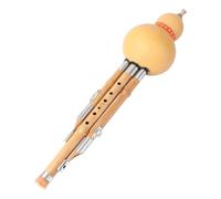 OFFSCH Handmade Chinese Hulusi Bamboo Gourd Flute C Key Alloy Reed Pure Mellow Tone Easy to Play for Beginner Music Lovers Traditional Cucurbit Instrument with Natural Carved Gourd