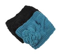 OFFSCH Handmade Head Windproof Women for Hairbands, 2pcs and Knitted Acrylic Yarn Headscarves, Stretchy Comfortable Winter Wraps, for Christmas Parties and Special Occasions
