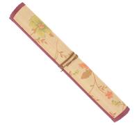 OFFSCH Handmade Japanese Brush Roll up Case with 10 Slots Floral Print | Portable Cloth Organizer, for Watercolor and Calligraphy Brushes, 45x39.3cm Size, Students Artists