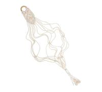 OFFSCH Handwoven Macrame Ukulele Wall Hanger, Cotton Linen Storage Bag for Wall Decoration, Beige, Simple Elegant Design for Ukulele and Music Instrument