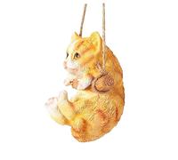 OFFSCH Hanging Cat Figurine Whimsical Cat Swinging Ornament for Garden Porch Lawn Home Decor Durable Protective Coating for Outdoor Indoor Display