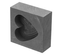 OFFSCH Heart Shape Graphite Ingot Mold Melting Casting Tool for Gold Silver Copper Brass Durable High Thermal Stability Melting Mold for Jewelry and Scientific Use