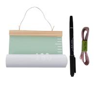 OFFSCH Height Measuring Ruler Growth Chart Wall Decor for Bedroom, Avocado Green Canvas Height Wall Chart Removable Tape Measure and Marker, Nordic Style Room Decoration