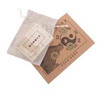 OFFSCH I Ching Beginner Card Deck with Brass Chinese Luck Coins Hexagram Divination Cards and Instruction Guide for Fortune Telling Feng Shui Wisdom Enhancement and Cultural Learning