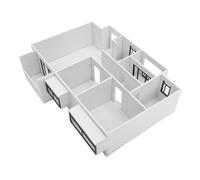 OFFSCH Indoor Profile Model Unfinished 3d Layout House Model Architectural Crafting Kit Apartment Layout Kit