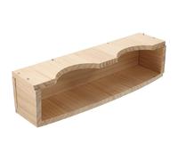 OFFSCH Large-capacity Wooden Bunny Feeder Rack with Fixator Smooth-surface Pet Feeder for Rabbits Guinea Pigs and Chinchillas Install Rectangular Grass Dispenser for Cage Use