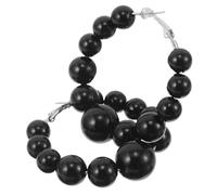 OFFSCH Large Circular Pearl Hoop Earrings 1 Pair Lightweight Earrings for Women Stylish Casual and Wedding Wear