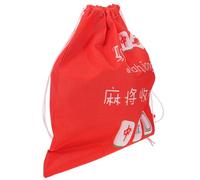 OFFSCH Large Red Mahjong Storage Bag Drawstring Fabric Holder Thickened Organizer Suitable for Travel and Game Accessories