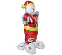 OFFSCH Large Self-standing Santa Claus Balloon Inflatable Aluminum Foil Christmas Decoration Balloon for Holiday Party Birthday Celebration Festive Seasonal Display with Stable Setup and