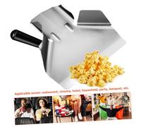 OFFSCH Lightweight Stainless Steel Popcorn Scoop with Handle Quick Fill Tool for Bags Boxes Chips Fries Multi-Purpose Food Dispensing Spoon for Bars Movie Theaters Dessert Shops