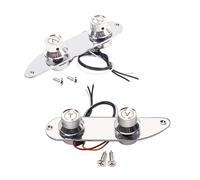 OFFSCH Loaded Prewired Control Plate Harness Knobs for Tl Guitar Parts Silver Metal Guitar Control Plate for and Parts
