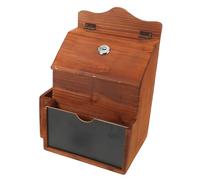 OFFSCH Lockable Retro Wood Suggestion Box for Voting and Fundraising Compact Wall-mounted Desktop Ballot and Donation Container with Secure Lock Versatile Tip and Church Offering