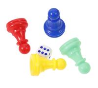 OFFSCH Ludo Pawns and 6-sided Dice Set, Plastic Game Pieces for Board Games, 4 Colors, 10 Sets, Suitable for Family and Friends Gatherings