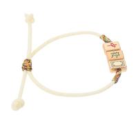 OFFSCH Mahjong Wealth Rope Bracelet Handmade Knitted String Rope Chinese Wristband for Mahjong Enthusiasts Casual Use Beige Color