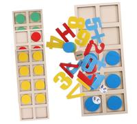 OFFSCH Math Manipulative Kit for Educational Counting Wooden Addition and Subtraction Counters for Early Learning Math Game to Develop Logical Thinking and Hand Coordination