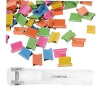 OFFSCH Metal Clam Clip Dispenser with Refill Paper Clips Hand Operation for Office School Document Management and Report Organization Random Color