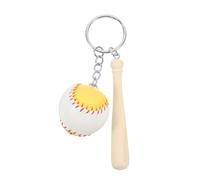 OFFSCH Mini Baseball Keychain with Wooden Bat Sports Ball Keyring for Car and Backpack Accessory Precise Craftsmanship Sports Player Favor Gift