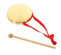 OFFSCH Mini Chinese Hand Gong Percussion Instrument with Hammer Compact Traditional Music Gong for Rhythm Development and Festival Celebrations Polished Copper Easy to Carry and Play