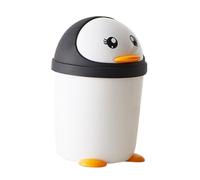 OFFSCH Mini Penguin Waste Bin with Flip-top Lid for Car Kitchen Office Child's Room 21 X 14 Cm Plastic