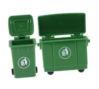 OFFSCH Mini Trash can Model 2 Pack Dollhouse Waste Container Miniature Sorting Garbage Bin Doll House Ornament Sand Table Decor Mini House Supplies Smooth Surface Plastic