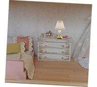 OFFSCH Miniature LED Dollhouse Desk Lamp Vintage Style Tiny Model with Soft Glow Decorative Bedside Light for DIY Dollhouse Accessories Cozy Ambiance for Doll Furniture Decor