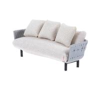 OFFSCH Miniature Outdoor Leisure Sofa Model with Tiny Throw Pillow Scale Dollhouse Furniture for Sand Table Building Enhances Realism Garden Decor and Micro Landscapes