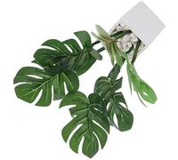 OFFSCH Miniature Potted Plant Model Artificial Bonsai Monstera Leaf in White Pot Doll House Supply Dollhouse Accessories Decorative Greenery for Home Desktop Ornaments
