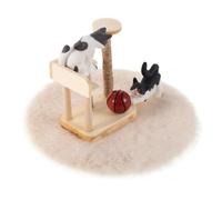 OFFSCH Miniature Wooden Cat Tree Tower Dollhouse Furniture Realistic Scale Cat Climbing Frame for Dollhouse Accessories Creative Environment Playset for Scene Decoration and Collecting