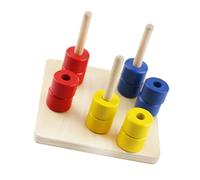 OFFSCH Montessori Stacking for Color Sorting Cognitive Play Educational Intelligence for Rounded Edges Safe Early Learning Game