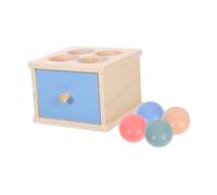OFFSCH Montessori Wooden Shape Sorting Cube Color Recognition with Ball Drop Game for Early Education and Cognitive Development Safe Material for Fine Motor Skills and Group Play