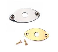 OFFSCH Oval Chrome Guitar Jack Plate Gt21 Metal Input Socket with Screws for Electric Guitar and Bass Replacement