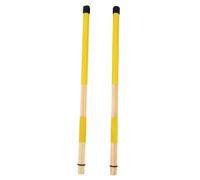 OFFSCH Pair of 19-bundle Yellow Wooden Drum Brushes for Drumset Percussion with Bamboo Drumsticks, Professional Musical Instrument Accessories for Jazz and Acoustic Performances