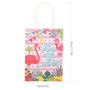 OFFSCH Paper Party Bags Small Creative Candy Packaging Bags 12pcs Flamingo Patterned with Chic Handles for Hawaiian Luau Engagements for Birthday and Shower Gifts