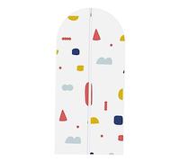 OFFSCH PEVA Garment Cover Zipper Closure Geometry Pattern Clothing Storage Bag Water Resistant and Dirt Proof Self-Correcting Nylon Zipper 60x130cm for Suits Shirts Coats