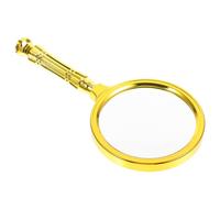 OFFSCH Plated Gold Handheld Magnifying Glass with Ergonomic Handle Lens for Reading Jewelry Coins Exploration and Fine Detail Viewing