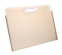 OFFSCH Portable Art Pouch with Comfortable Handle Durable Plastic File Holder for Artworks and Scrapbook Paper Storage Spacious Organizer Bag for Office and School Use Random Color