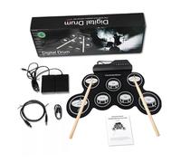 OFFSCH Portable Electronic Drum Kit Digital Drum Set Practice Pad for Adults and Boys and Girls Realistic Sound