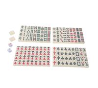 OFFSCH Portable Mini Mahjong for Travel Traditional Chinese Tiles with Dice Sturdy Construction Compact Design for Family Gatherings and Outdoor Entertainment