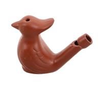 OFFSCH Pottery Peacock Shaped Water Bird Whistle Made from Coffee Colour Clay, Easy to Use Decorative Piece for Parties and Enhancing the Artistic Atmosphere of Room