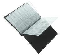 OFFSCH PU Leather Commemorative Coin Collection Album with Transparent Pockets Coin Storage Book for Collectors Portable Organizer for Pennies Quarters Tokens and Badges Black