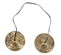 OFFSCH Pure Copper Yoga Cymbals Bell Handcrafted Multipurpose Percussion Instrument for Meditation and Home Use with Traditional Nepal Style Design