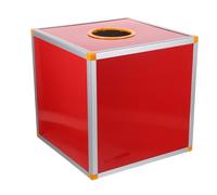 OFFSCH Raffle Box: Lottery Box Square Raffle Ball Game Bin Card Ball Storage Container Ticket Holder For Business Annual Meeting Fundraising Red